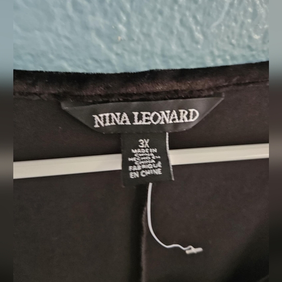 Nina Leonard Black Sheath Dress with Bishop Sleeves - Picture 3 of 3